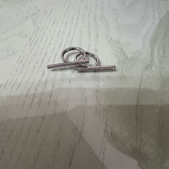 sterling silver cubic zirconia double ring - Picture 3 of 3